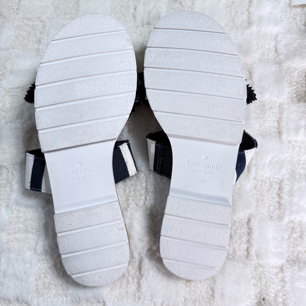 Kate Spade Navy and White Floral Slides NWT - Picture 4 of 8